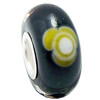 European Lampwork Glass Beads, 925 Silver Core, Rondelle 14x6.8mm Hole:4.5mm, Sold by PC