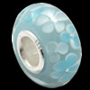 European Lampwork Glass Beads, 925 Silver Core, Rondelle 14x6.8mm Hole:4.5mm, Sold by PC