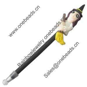 Fimo(Polymer Clay) Jewelry Ball Pen, 190x30mm, Sold by PC