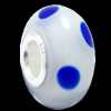 European Lampwork Glass Beads, 925 Silver Core, Rondelle 14x6.8mm Hole:4.5mm, Sold by PC