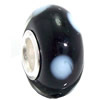 European Lampwork Glass Beads, 925 Silver Core, Rondelle 14x6.8mm Hole:4.5mm, Sold by PC