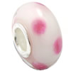 European Lampwork Glass Beads, 925 Silver Core, Rondelle 14x6.8mm Hole:4.5mm, Sold by PC