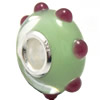 European Lampwork Glass Beads, 925 Silver Core, Rondelle 14x6.8mm Hole:4.5mm, Sold by PC