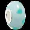 European Lampwork Glass Beads, 925 Silver Core, Rondelle 14x6.8mm Hole:4.5mm, Sold by PC