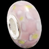 European Lampwork Glass Beads, 925 Silver Core, Rondelle 14x6.8mm Hole:4.5mm, Sold by PC