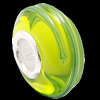 European Lampwork Glass Beads, 925 Silver Core, Rondelle 14x6.8mm Hole:4.5mm, Sold by PC