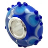 European Lampwork Glass Beads, 925 Silver Core, Rondelle 14x6.8mm Hole:4.5mm, Sold by PC