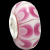 European Lampwork Glass Beads, 925 Silver Core, Rondelle 14x6.8mm Hole:4.5mm, Sold by PC