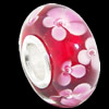 European Lampwork Glass Beads, 925 Silver Core, Rondelle 14x6.8mm Hole:4.5mm, Sold by PC