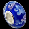 European Lampwork Glass Beads, 925 Silver Core, Rondelle 14x6.8mm Hole:4.5mm, Sold by PC