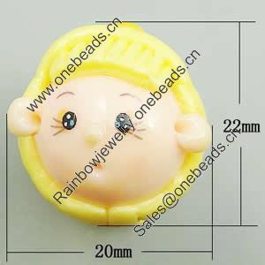 Fimo(Polymer Clay) Beads, Handmade, 34x22x20mm, Hole:Approx 2mm, Sold by PC