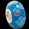 European Lampwork Glass Beads, 925 Silver Core, Rondelle 14x6.8mm Hole:4.5mm, Sold by PC