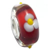 European Lampwork Glass Beads, 925 Silver Core, Rondelle 14x6.8mm Hole:4.5mm, Sold by PC