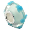 European Lampwork Glass Beads, 925 Silver Core, Rondelle 14x6.8mm Hole:4.5mm, Sold by PC