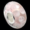 European Lampwork Glass Beads, 925 Silver Core, Rondelle 14x6.8mm Hole:4.5mm, Sold by PC