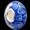 European Lampwork Glass Beads, 925 Silver Core, Rondelle 14x6.8mm Hole:4.5mm, Sold by PC