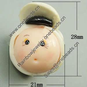 Fimo(Polymer Clay) Beads, Handmade, 28x25x21mm, Hole:Approx 2mm, Sold by PC