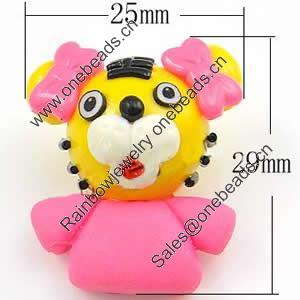Cartoon Polymer Clay Beads, 29x25x18mm, Hole:Approx 2mm, Sold by PC