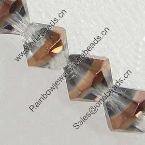 Bicones crystal beads, Bronze-Plated, Handmade Faceted, 8mm, Sold per 13-Inch Strand