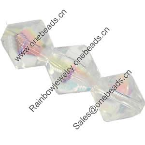 Bicones crystal beads, Half AB-color Plating, Machine-made, 6mm, Sold per 13-Inch Strand