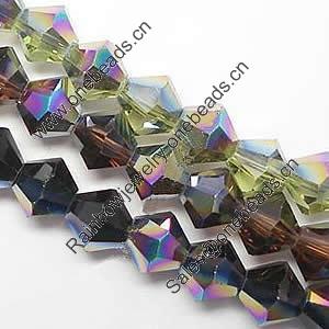 Imitate Austria Crystal Glass Beads, Half Multicolor-Plated, 6mm, Sold per 13-14-Inch Strand