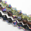 Imitate Austria Crystal Glass Beads, Half Multicolor-Plated, 6mm, Sold per 13-14-Inch Strand