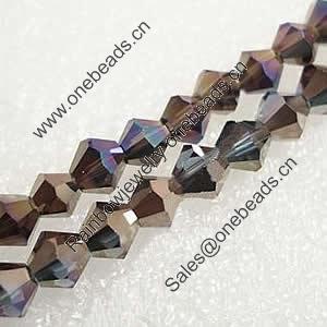 Imitate Austria Crystal Glass Beads, Half Bronze-Plated, 5mm, Sold per 13-Inch Strand