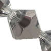 Bicones crystal beads, Silver Black Plating, 6mm, Sold per 13-Inch Strand