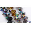 Bicone Crystal Beads, Half Multicolor-Plated, Handmade Faceted, 6mm, Sold per 13-Inch Strand