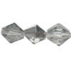 Bicones crystal beads, Half Silver-Plated & Handmade Faceted, 8mm, Sold per 13-Inch Strand