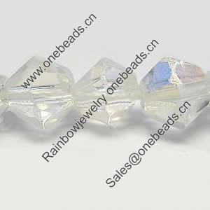 Bicones crystal beads, AB color-plated, Half Handmade Faceted, 8mm, Sold per 13-Inch Strand