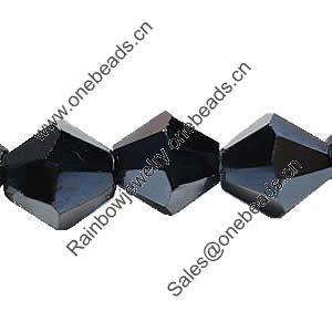 Bicones crystal beads, Black Bile-Plated, Handmade Faceted 8mm, Sold per 13-Inch Strand