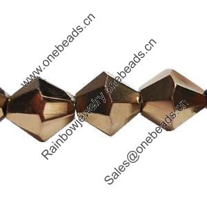Bicones crystal beads, Bronze-Plated, Handmade Faceted 6mm, Sold per 13-Inch Strand