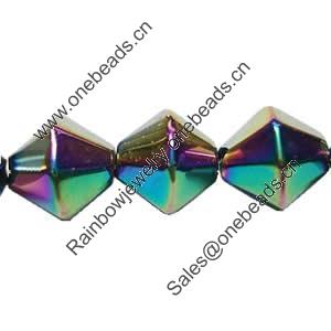 Bicones crystal beads, Multicolor-Plated, Machine-made 6mm, Sold per 13-Inch Strand