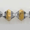 Bicones crystal beads, Gold-Plated, Handmade Faceted 4mm, Sold per 13-Inch Strand
