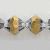 Bicones crystal beads, Gold-Plated, Handmade Faceted 8mm, Sold per 13-Inch Strand