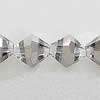 Bicones crystal beads, Silver-Plated, Handmade Faceted 4mm, Sold per 13-Inch Strand