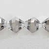 Bicones crystal beads, Silver-Plated, Handmade Faceted 6mm, Sold per 13-Inch Strand