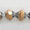 Bicones crystal beads, Bronze-Plated, Handmade Faceted 4mm, Sold per 13-Inch Strand