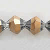 Bicones crystal beads, Bronze-Plated, Handmade Faceted 6mm, Sold per 13-Inch Strand