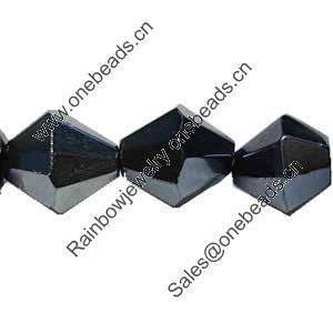 Bicone Crystal Beads, Handmade Faceted, Black Bile Plating 3mm, Sold per 13-Inch Strand