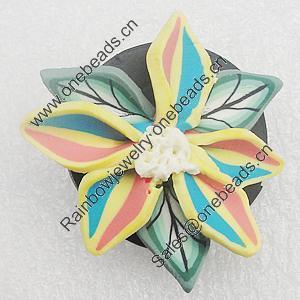 Polymer Clay Brooch, Handmade, 38mm, Sold by PC