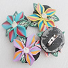 Polymer Clay Brooch, Handmade, Mix Color, 38mm, Sold by Group