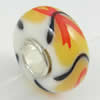 Hotfix Totem Silver Plating Core Lampwork Beads European, 7x14mm Hole:about 4.5mm, Sold by PC