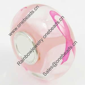 Hotfix Totem Silver Plating Core Lampwork Beads European, 7x14mm Hole:about 4.5mm, Sold by PC