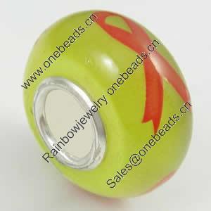 Hotfix Totem Silver Plating Core Lampwork Beads European, 7x14mm Hole:about 4.5mm, Sold by PC