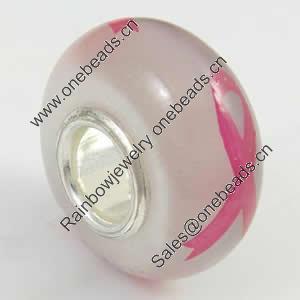 Hotfix Totem Silver Plating Core Lampwork Beads European, 7x14mm Hole:about 4.5mm, Sold by PC