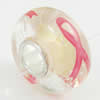 Hotfix Totem Silver Plating Core Lampwork Beads European, 7x14mm Hole:about 4.5mm, Sold by PC