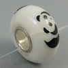 Hotfix Totem Silver Plating Core Lampwork Beads European, 7x14mm Hole:about 4.5mm, Sold by PC