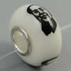 Hotfix Totem Silver Plating Core Lampwork Beads European, 7x14mm Hole:about 4.5mm, Sold by PC